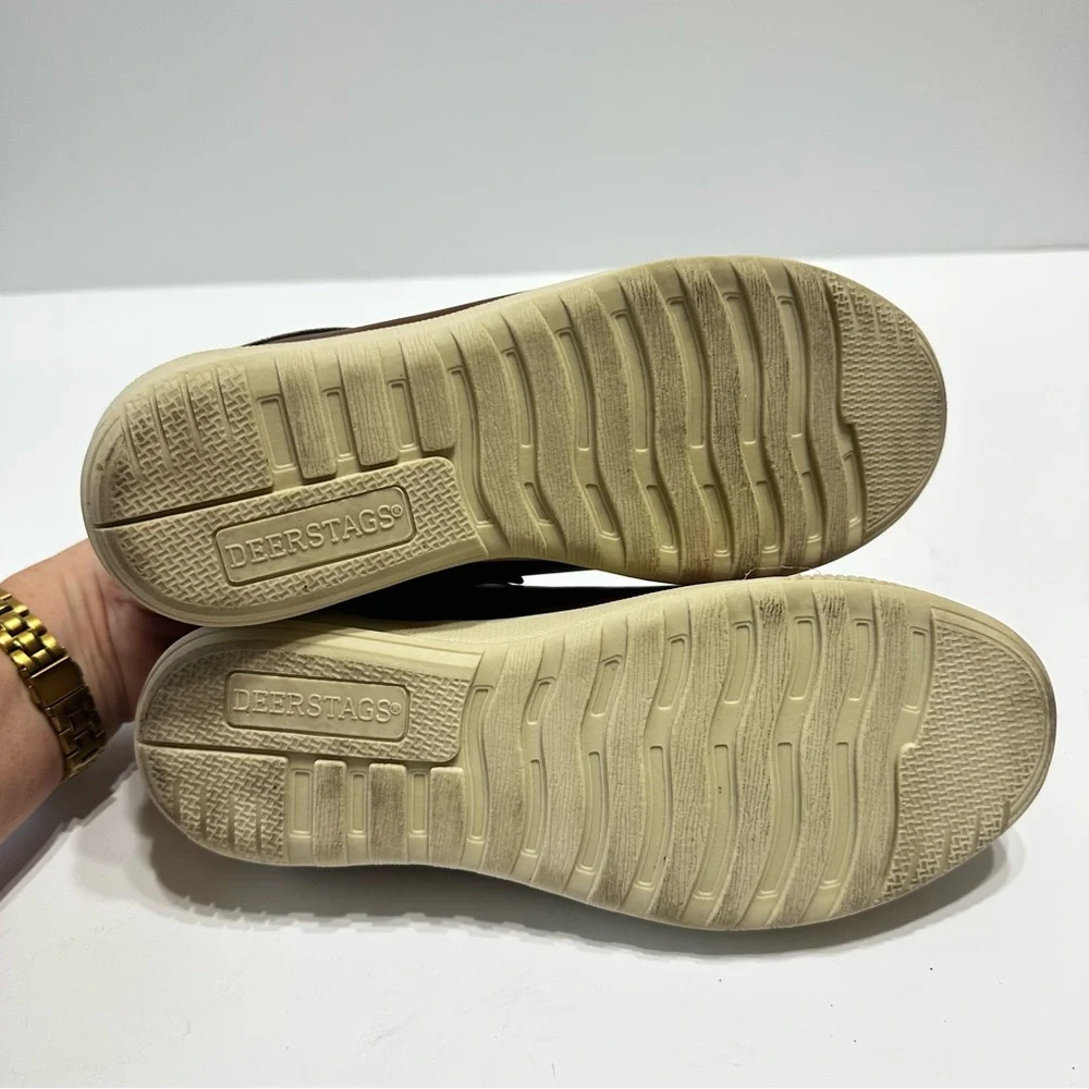 Deer Stag Kane Boys Dress Sneakers Size 4.5 Dark Tan Lace Up Shoes